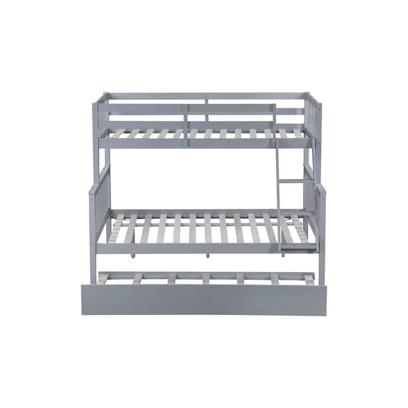 Twin Over Full Bunk Bed with 3-in-1 Trundle