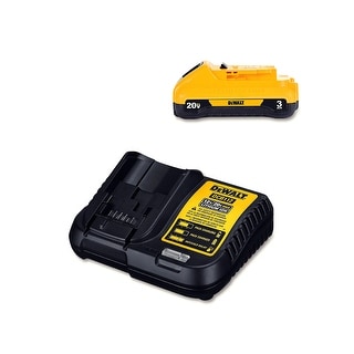 DeWalt 20V MAX Battery Pack with Charger 3 Ah Yellow Black