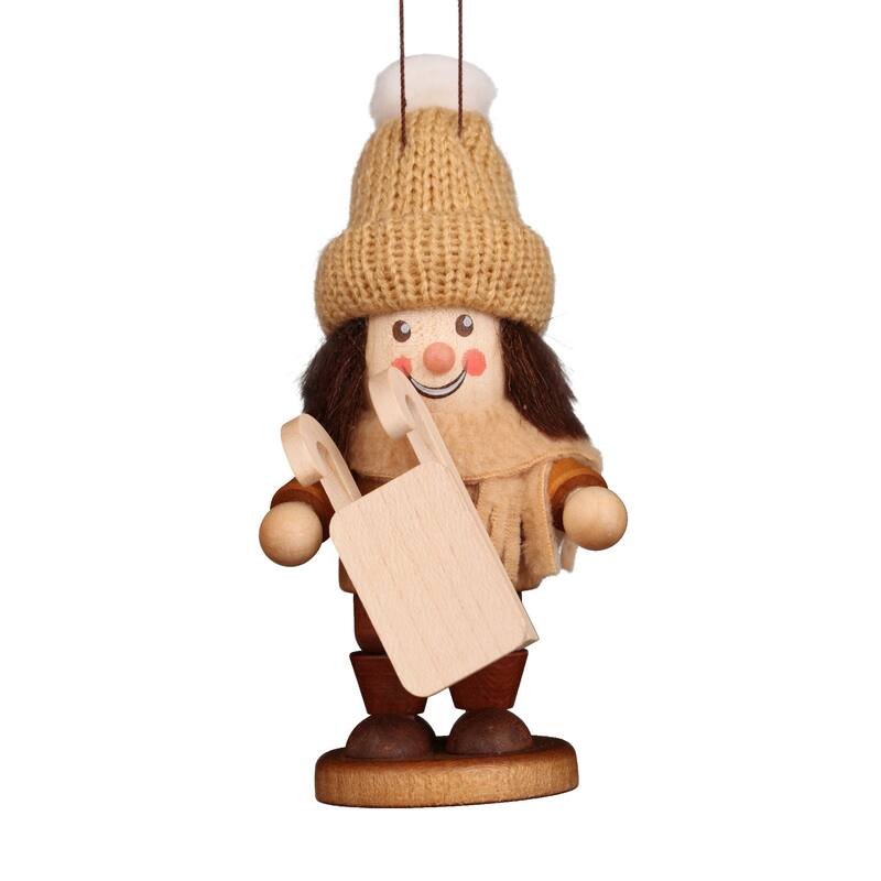 4.75” Christian Ulbricht Natural Sledder Christmas Figurine Ornament