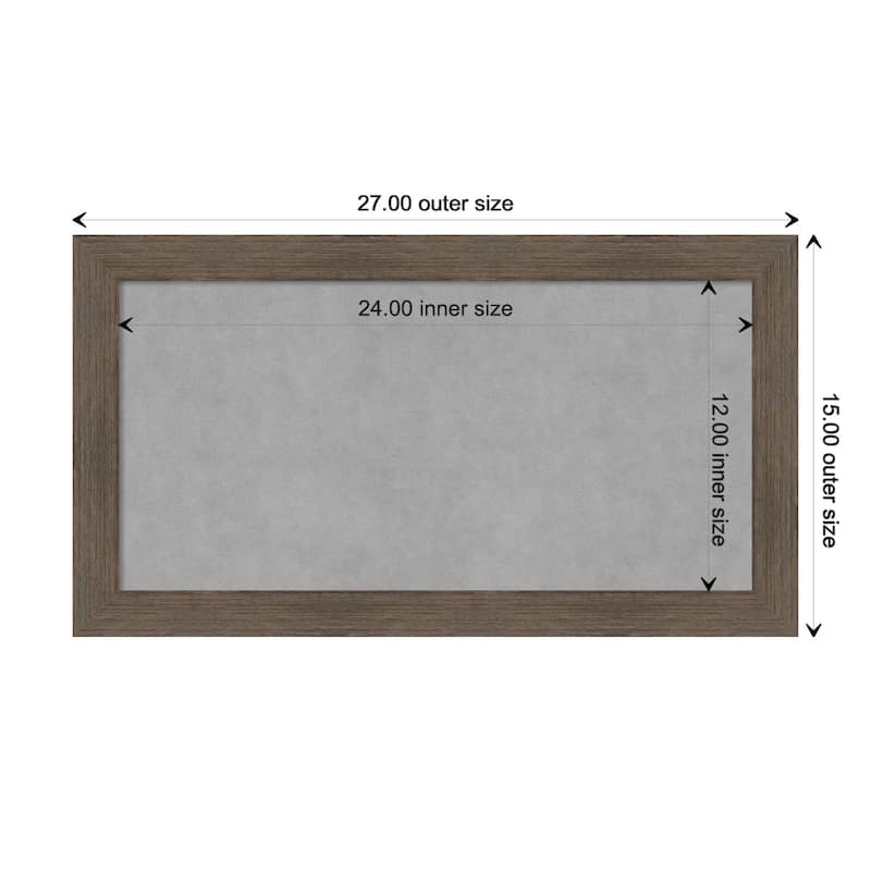 Amanti Art Hardwood Mocha Narrow Framed Magnetic Board - Board Size 24x12