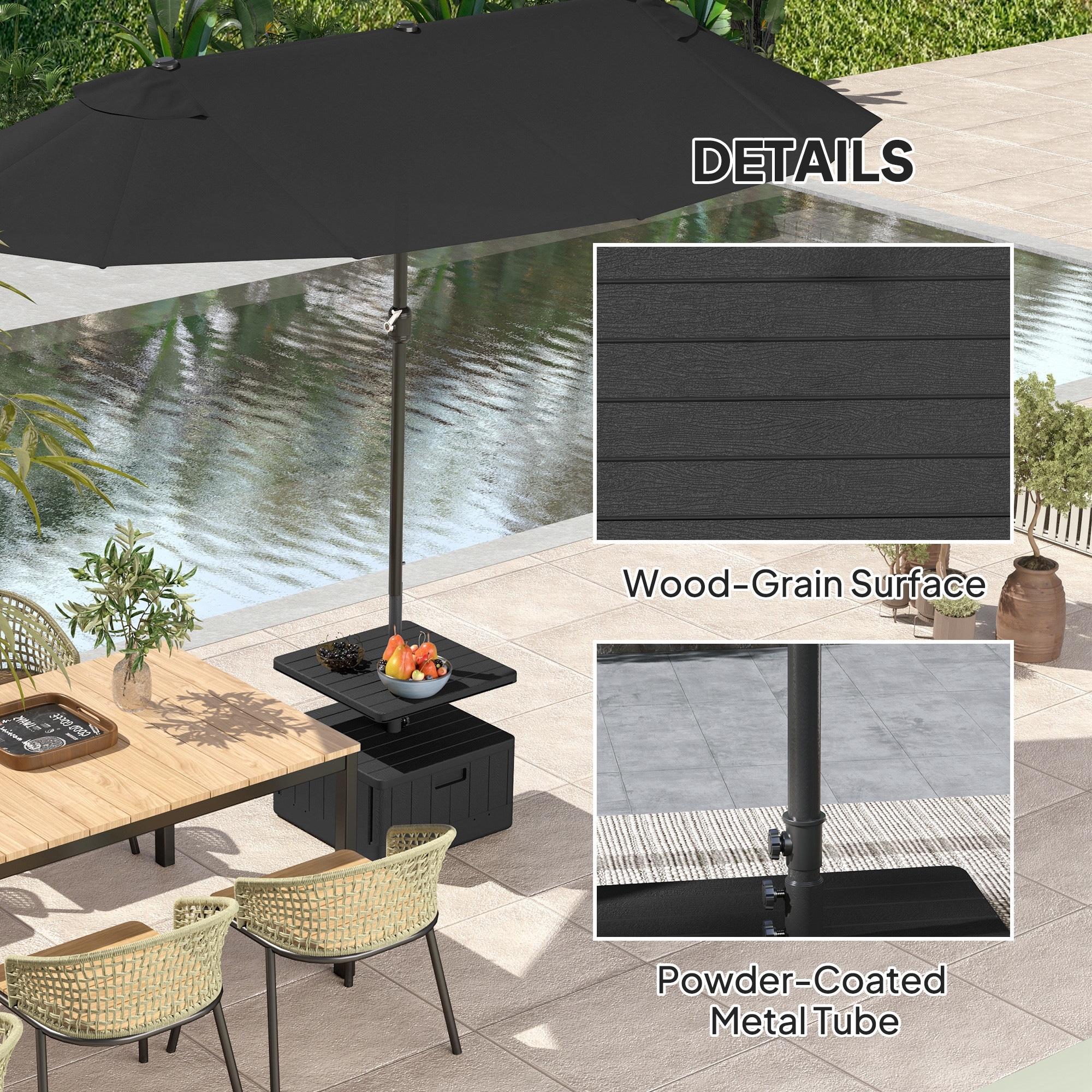 heavy duty umbrella for patio table SUPERJARE 13FT Outdoor Patio, Double sided Pool Umbrellas with Fade Resistant Canopy, Large Umbrella for Deck, Market, Backyard Round market patio umbrella with 30° tilt for easy PURPLE LEAF Round Tiltable Patio