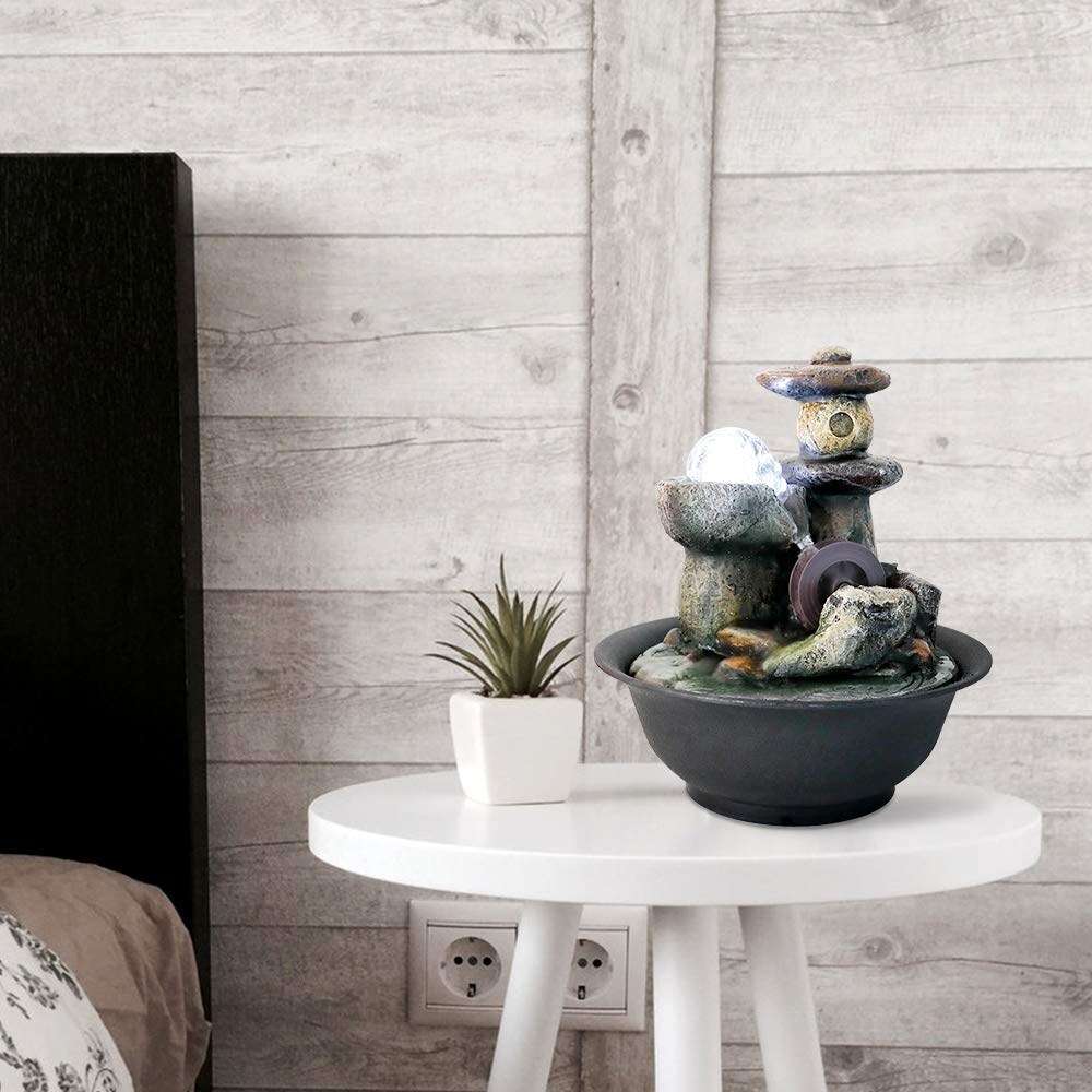 Waterwheel Tabletop Fountain 9 8 H Indoor Water Fountains Table Decor With Rolling Glass Ball Electric Pump Soothing Sounds On Sale Overstock 31566871