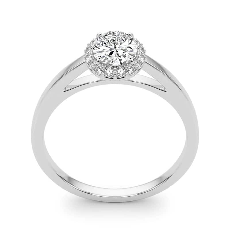 Auriya 14k White Gold Lab Grown Oval Diamond Halo Engagement Ring 0.50 to 5.00 ct. tw. (F-G VS)