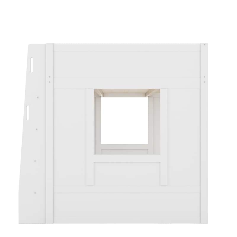 Queen Size Wooden Loft Bed with Storage Cabinets and Shelves, Multifunctional Country Style Design