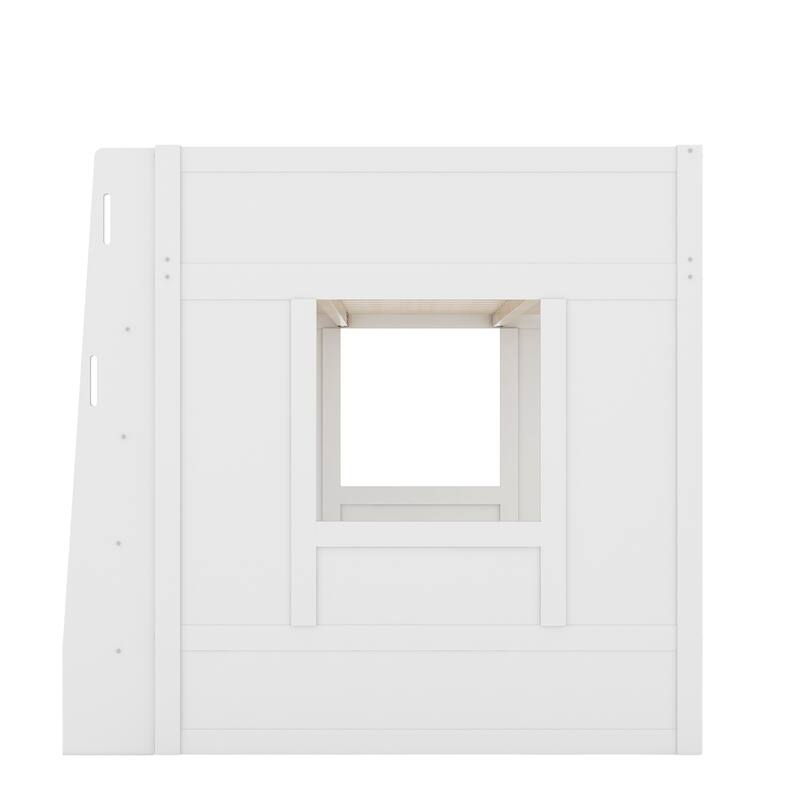 Roomfitters Queen Size Loft Bed with Storage Cabinets and Bookshelves