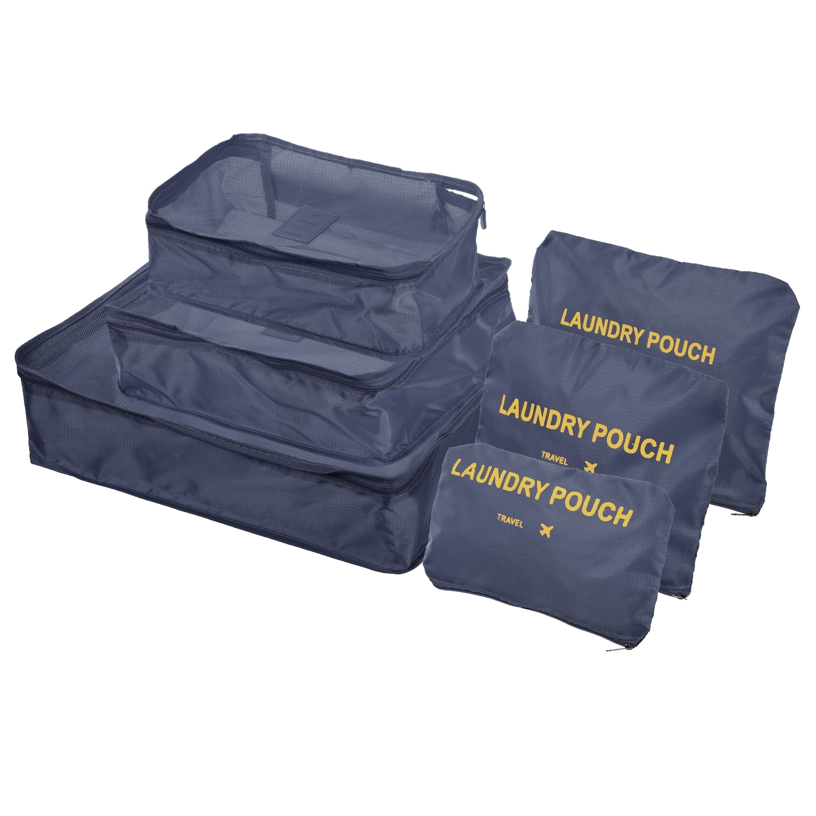 6pcs blue travel storage bag Clothes Storage Bags Portable Luggage  Organizer For Home Closet Divider Drawer Organiser Travel Clothes Classify  Bag