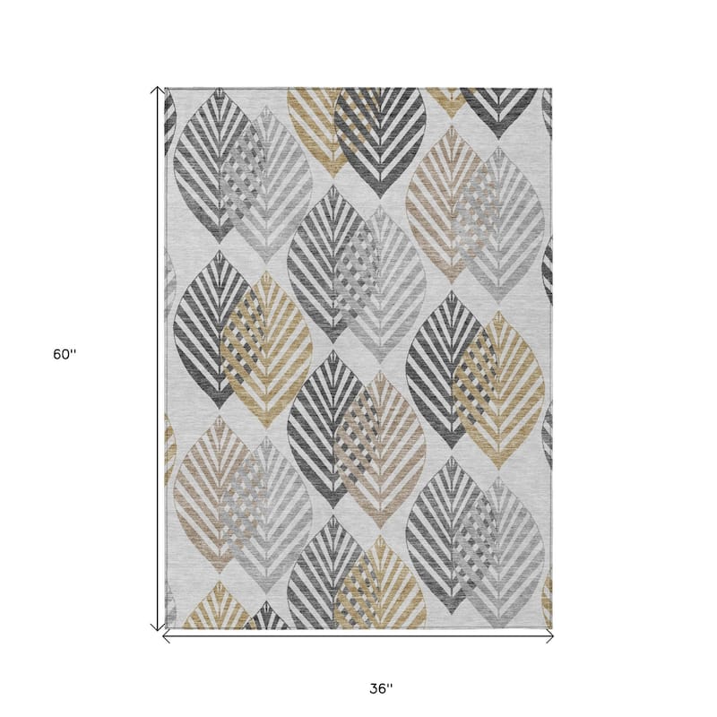 HomeRoots Floral Transitional Rectangle Outdoor Rug