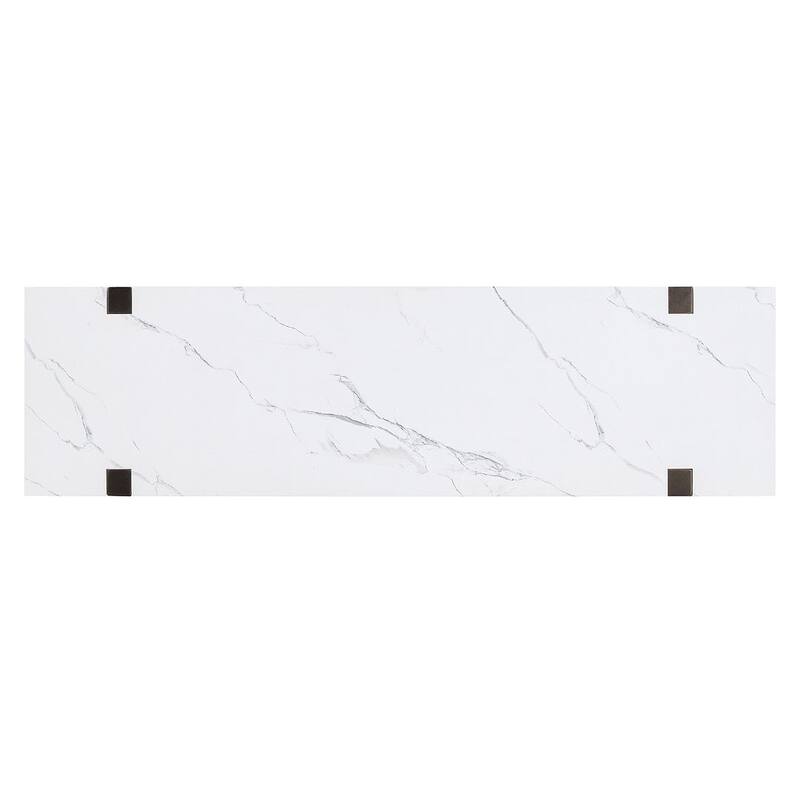 Console Table with Marble-Effect Top - Versatile Storage Solutions