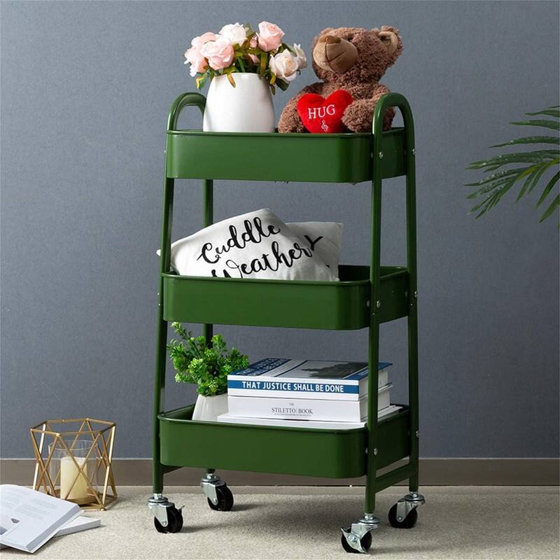 Movable Rolling Organizer Cart - 15.35"D x 11.42"W x 27.5"H