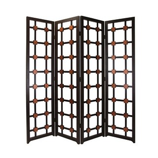 Komplex Screen Divider Screen Gems 4 Panel Screen Room Divider with Dark Brown Finish - Bed ...