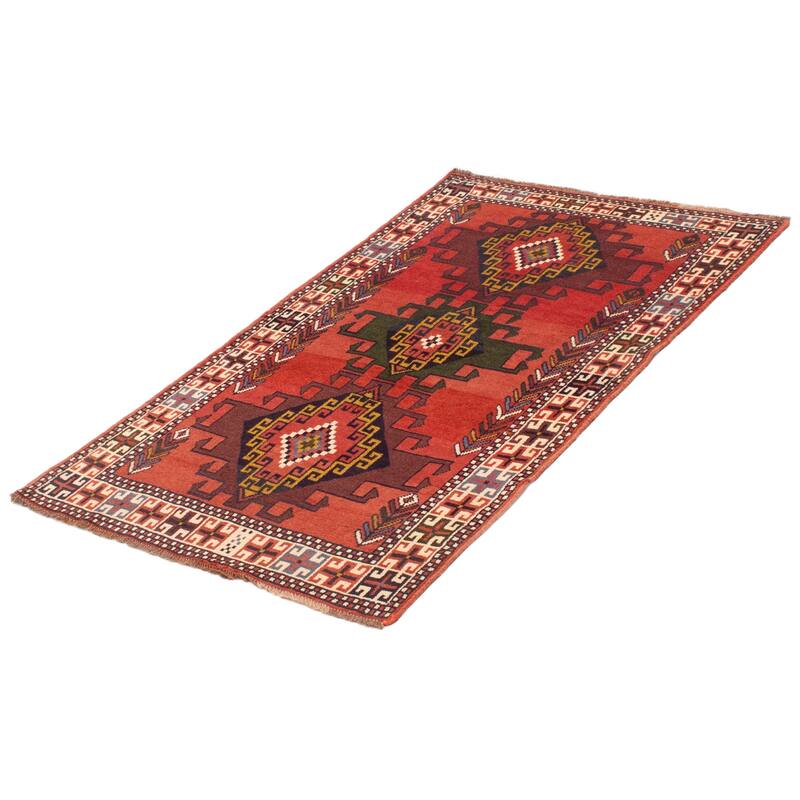 ECARPETGALLERY Hand-knotted Konya Anatolian Red Wool Rug - 3'7 x 6'0