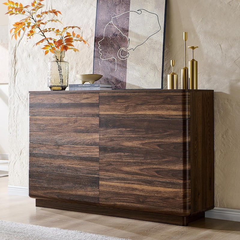 Modern 8 Drawer Dresser for Bedroom, Handle-less Wooden Dressers
