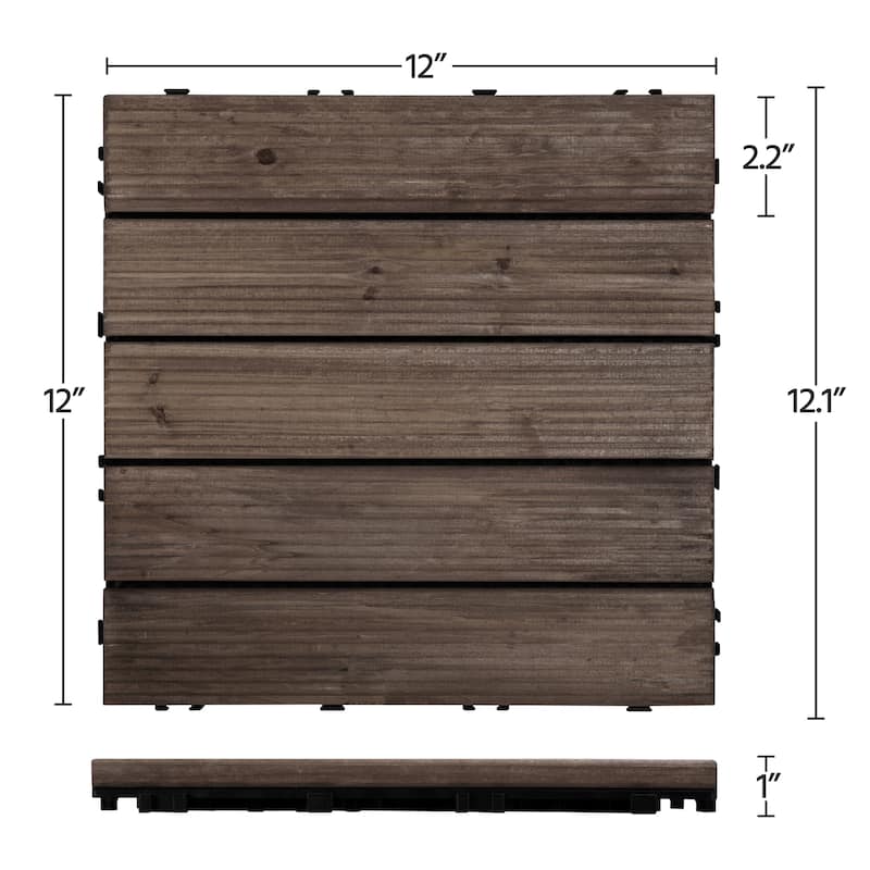 Yaheetech 27pcs 12"x12" Tiles for Patio Garden for Indoor & Outdoor