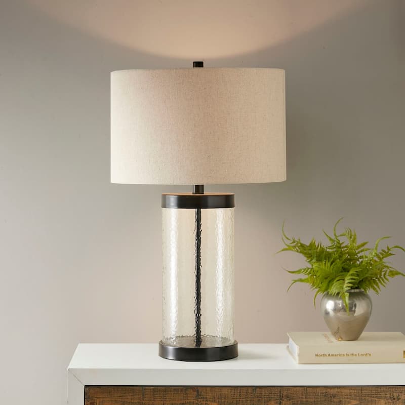 Glass Cylinder Table Lamp for living room,bedroom,and dining room
