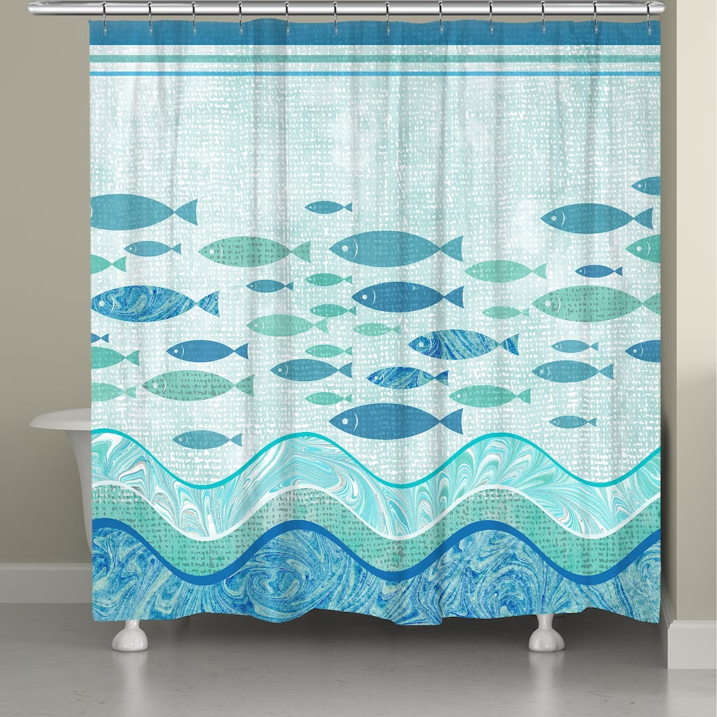 Swimming School Shower Curtain - Blue