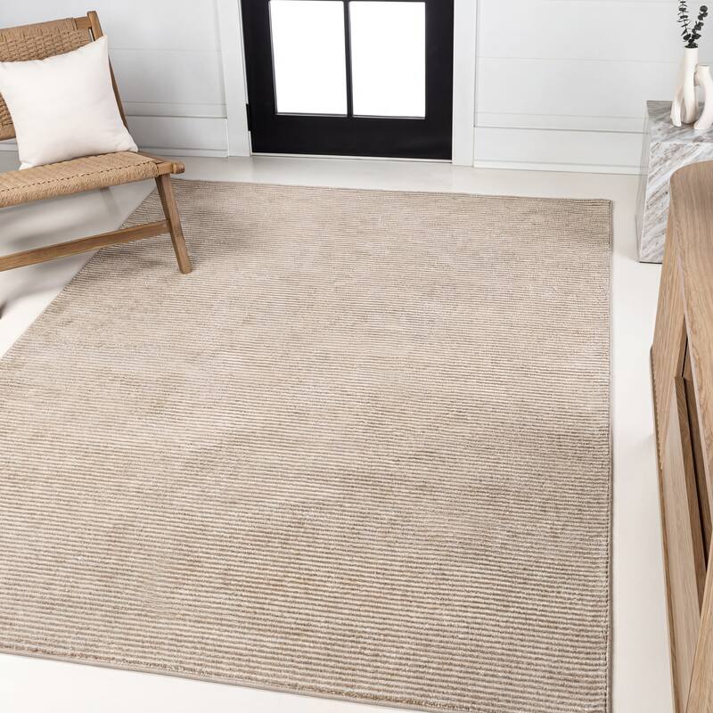 JONATHAN Y Athens Modern Minimalist Pinstripe High-Low Rug