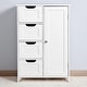 Bathroom Wood Floor Storage Cabinet with Cupboard and 4 Drawers ...