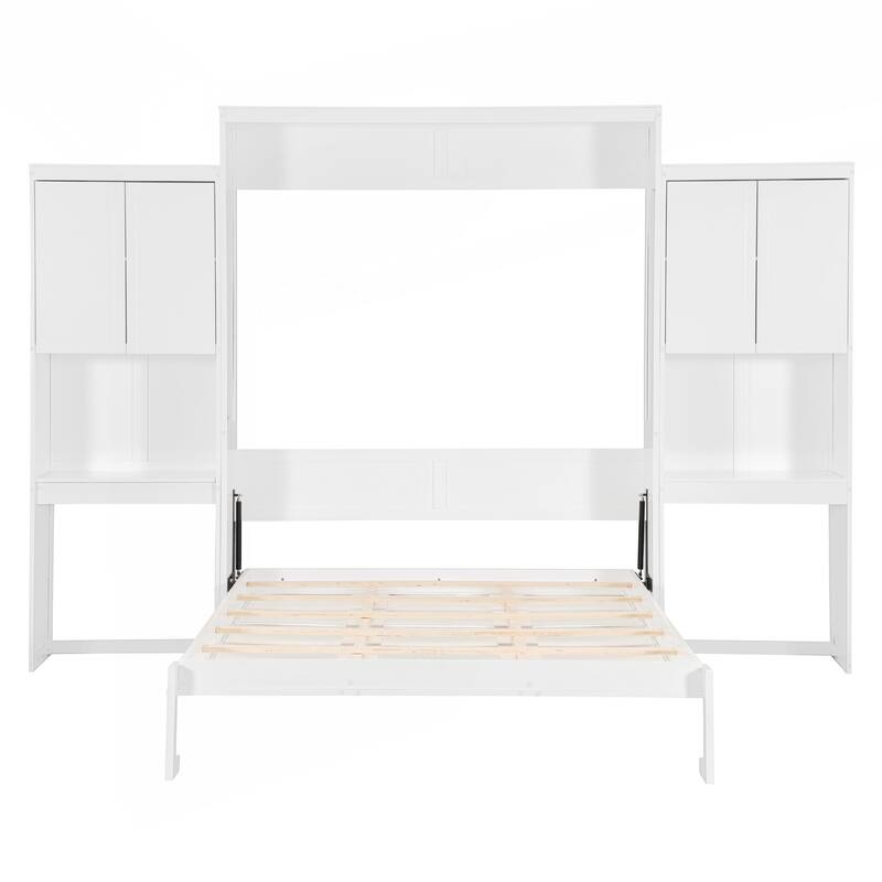 Versatile Queen Size Murphy Bed with Integrated Storage and Functionality