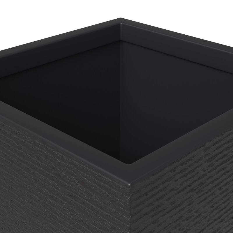 Basalt Modern Tall Square MGO Fiberstone Planter with Drainage, Weather-Resistant Indoor & Outdoor Patio Pot
