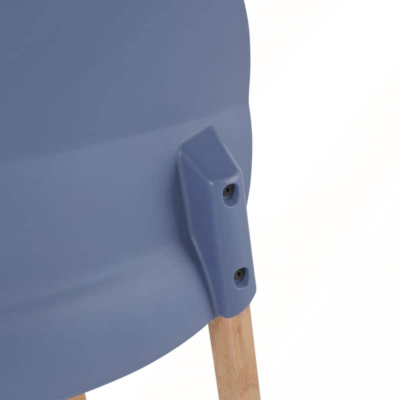 4-Pack Grey Blue Chairs with PP Seat