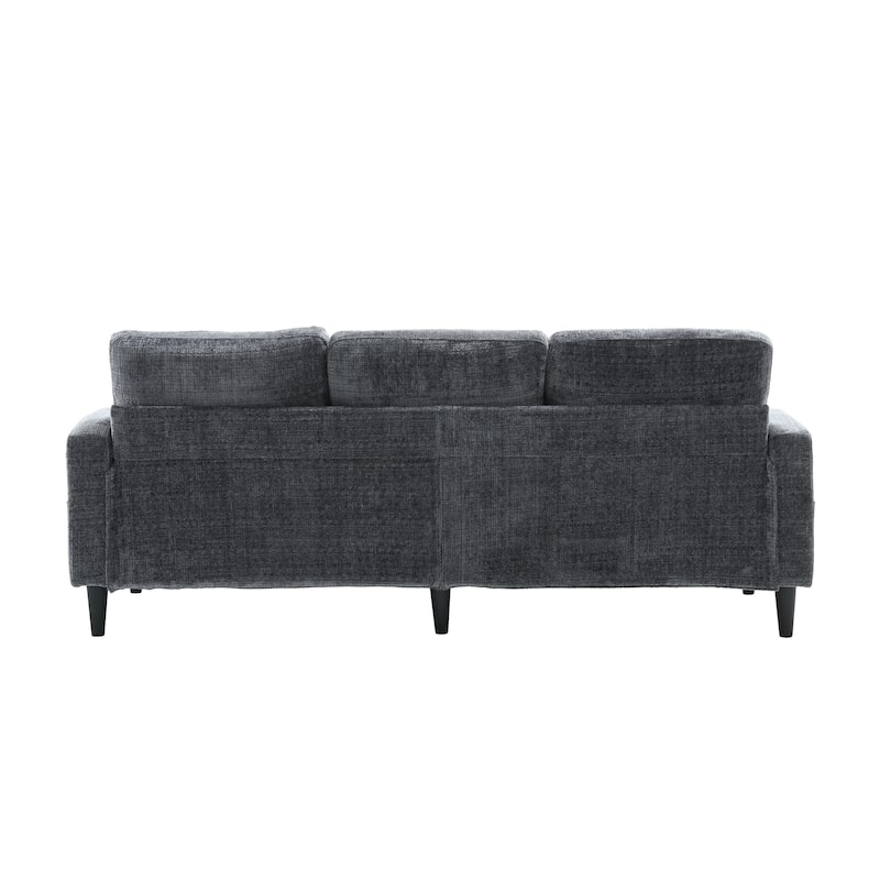 100'' Polyester L Shaped Right-Hand Facing Sectional Sofa with Storage Ottoman and Solid Wood Legs 