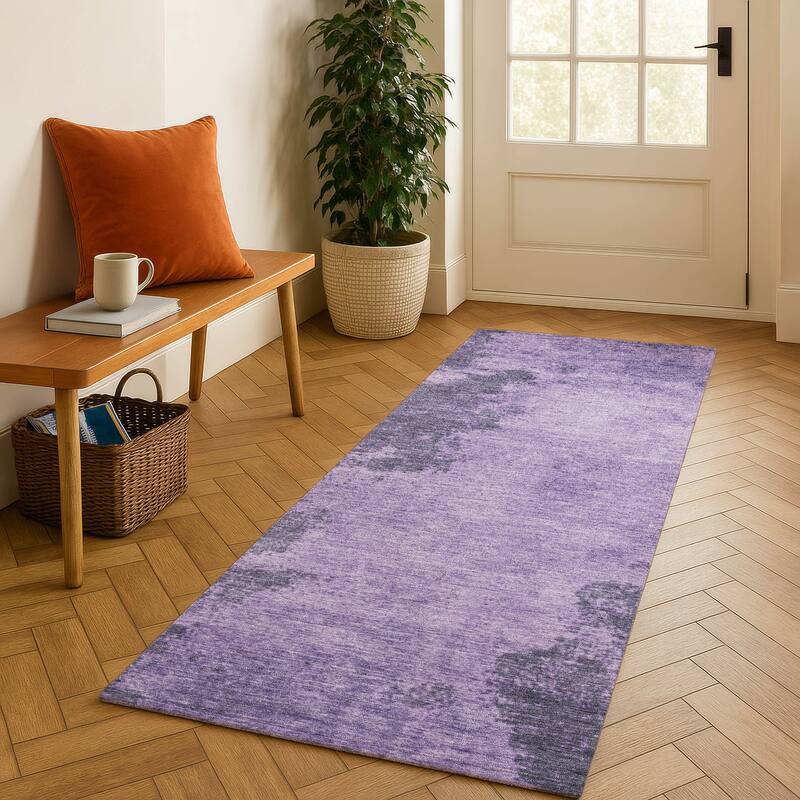 Premium Washable Super Soft Mayfield Rug - Purple - 2'3" x 7'6"
