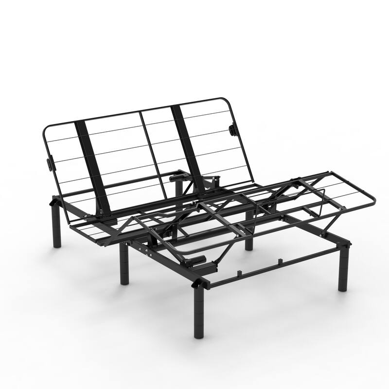 Zero-Clearance Adjustable Bed Base Frame with Head and Foot Incline Quiet Motor Queen Size Zero Gravity, Dual USB A+C Ports
