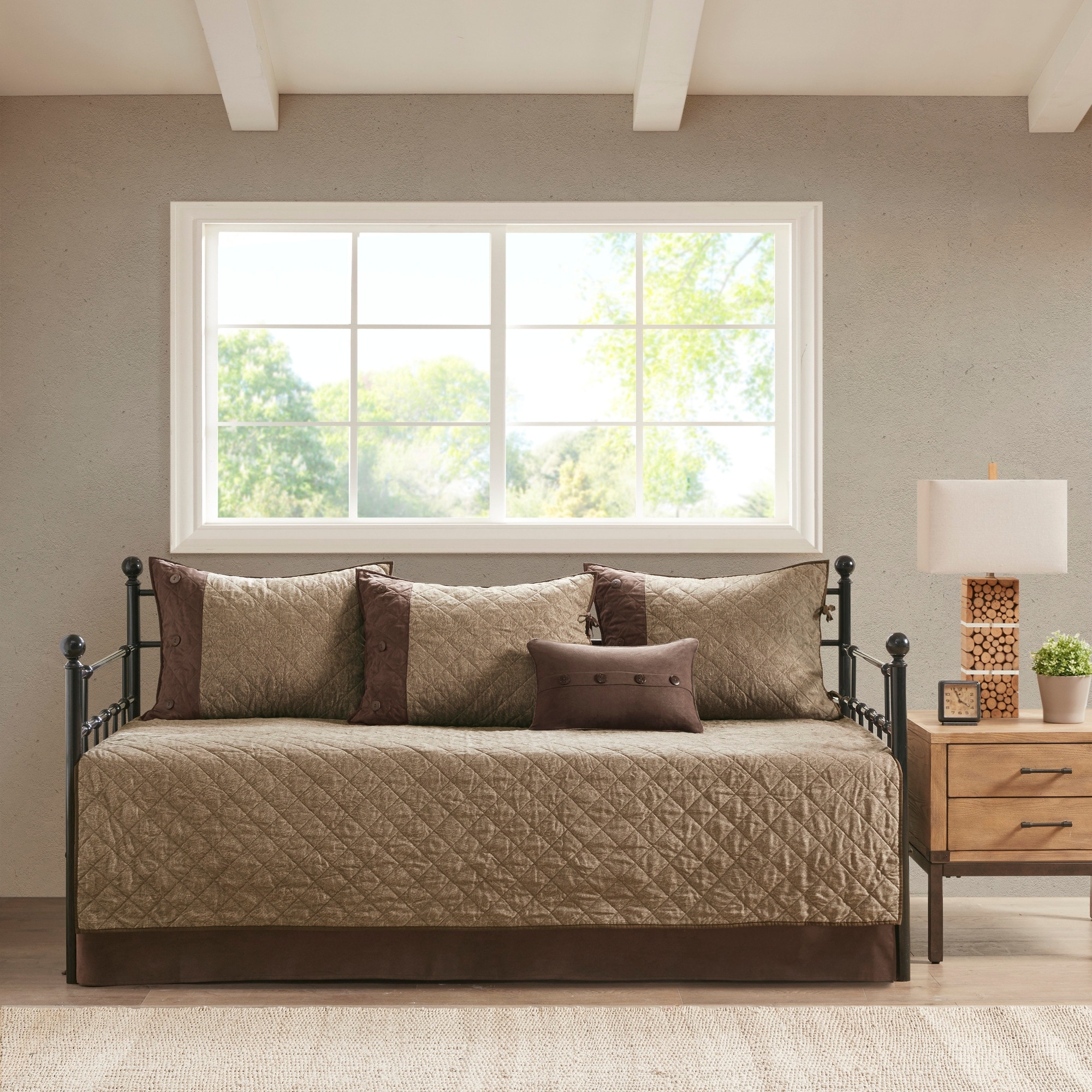 Madison Park Boone Brown 6 Piece Reversible Daybed Cover Set