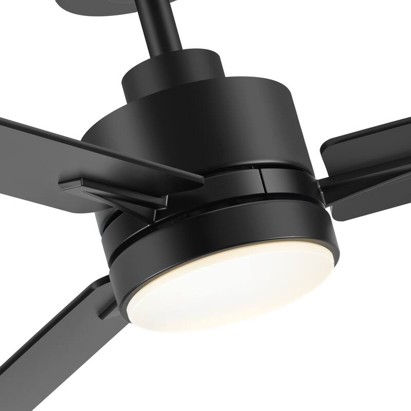 48-in LED Black Ceiling Fan with Light and Remote Control-3 Blade