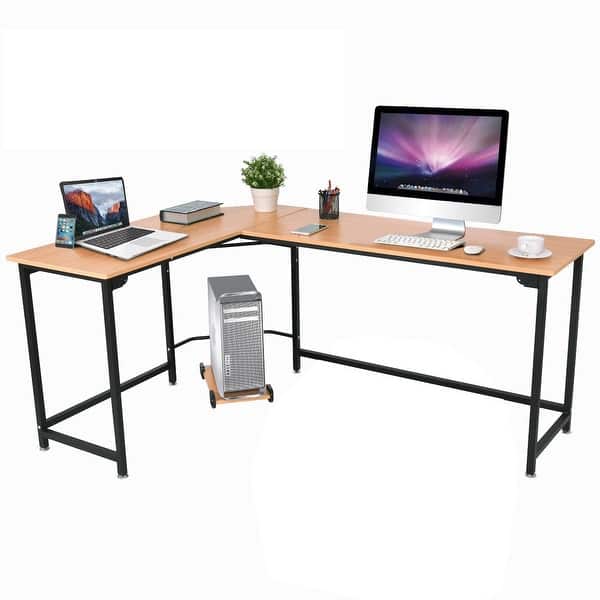Shop Home Office L Shaped Corner Study Computer Desk Overstock