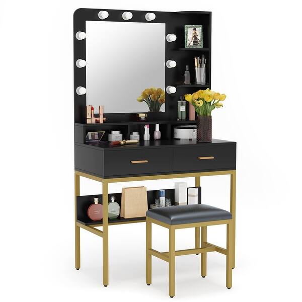 Makeup Desk With Lights And Mirror