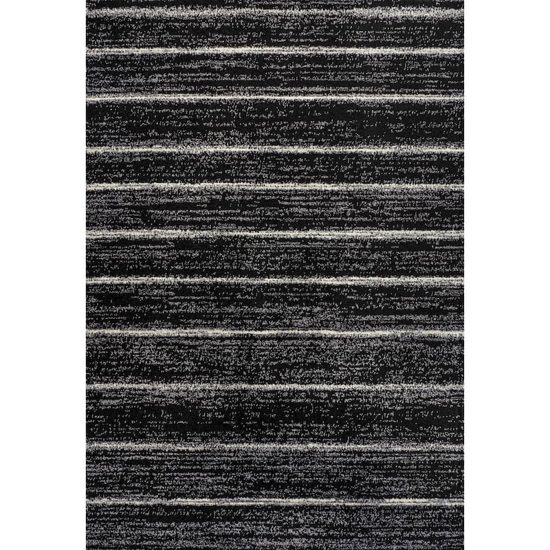JONATHAN Y Alia Minimalist Stripe Area Rug - 3 X 5 - Black/Cream