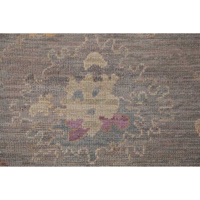 Hand Knotted Oriental 100% Wool Carpet Transitional All-Over Greys & Charcoal Oushak Area Rug - 10' 3'' X 8' 0''