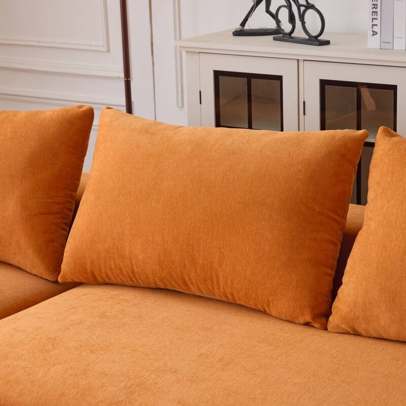 107.88" Chenille Extra-Deep Modular Cloud Sofa with 30D High-Density Foam & Spring Support