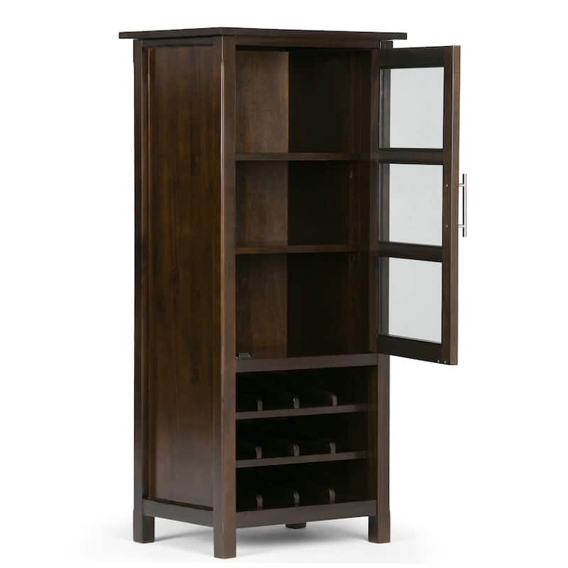 WYNDENHALL Franklin 12-Bottle SOLID WOOD 22 inch Wide Contemporary High Storage Wine Rack Cabinet - 22 W x 17 D x 50 H