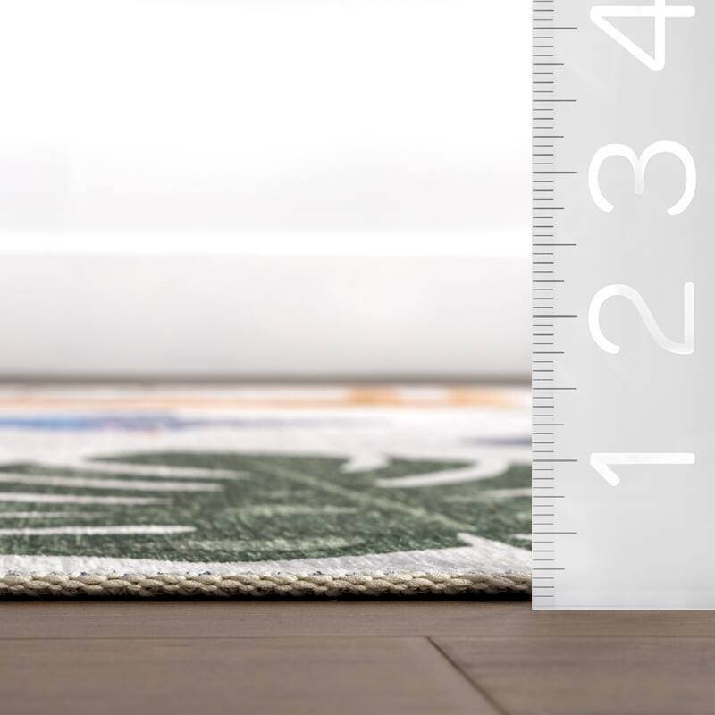 Nuloom Zia SplashGuard Graphic Machine Washable Area Rug