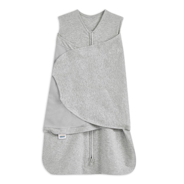slide 2 of 25, HALO 100% Cotton 1.5 TOG Sleepsack Swaddle newborn - heather grey