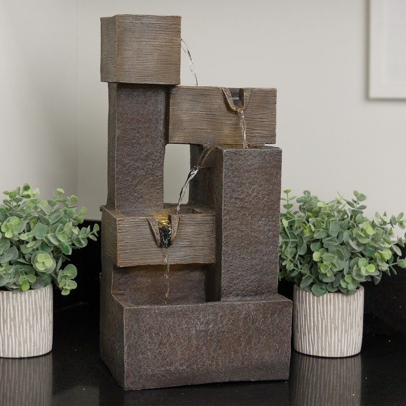 5-Tier Cascading Fountain with Warm White LED Lights
