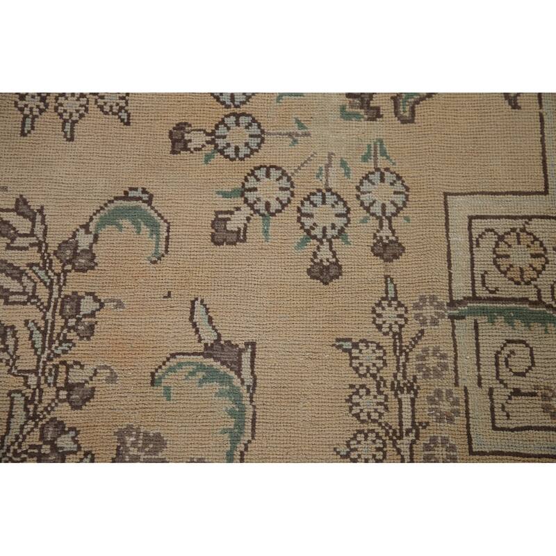 Geometric Tabriz Persian Vintage Area Rug Handmade Wool Carpet - 9'7" x 12'9"