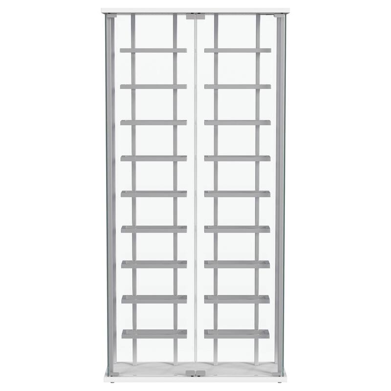 Montara Tempered Glass Wine Storage Display Curio Cabinet With Led Lighting Chrome