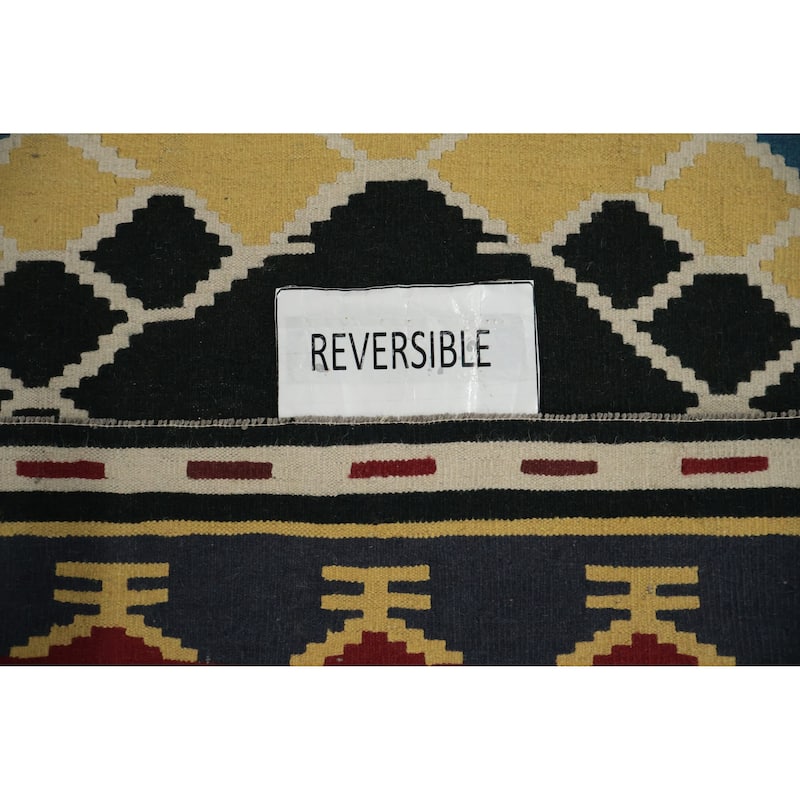 Hand Woven Oriental 100% Wool Carpet Southwestern Tribal Multi-Colored Kilim Area Rug - 10' 0'' X 9' 8''