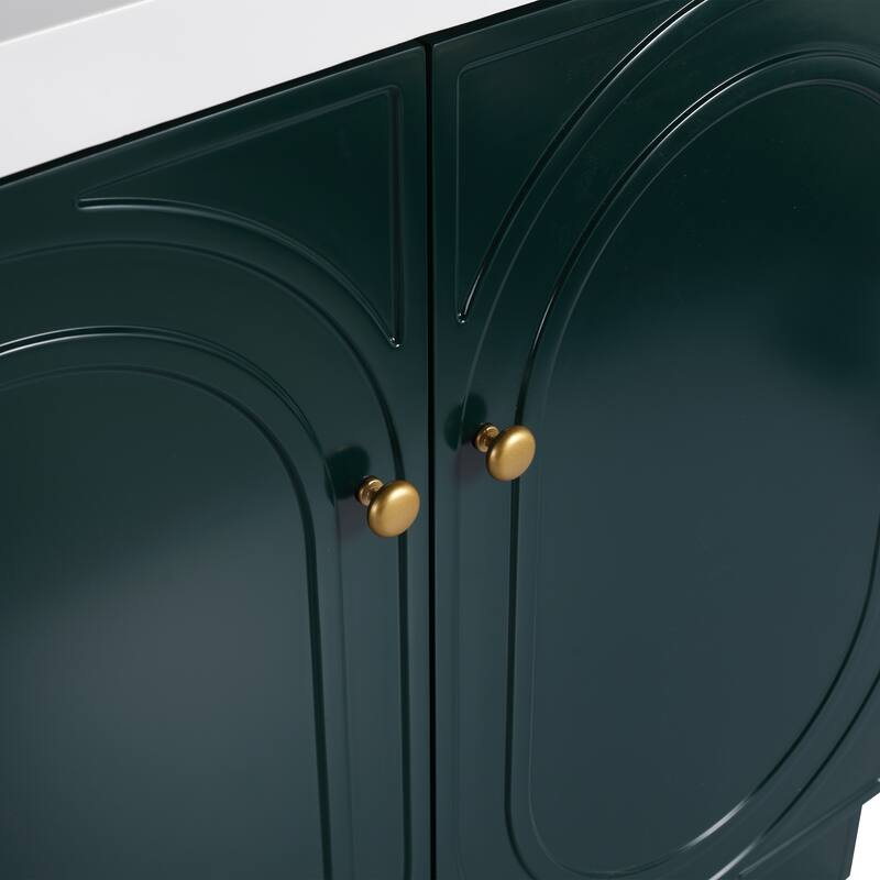 Modern 36 Inch Freestanding Bathroom Vanity Base without Sink, Storage Cabinet with Soft-Close Doors and Adjustable Shelves