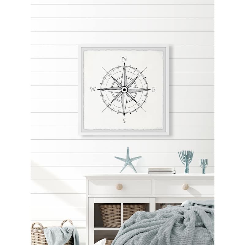 'Navigation Compass' Framed Painting Print