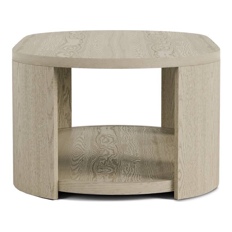 Furniture of America Piez Modern 2-Piece Oak Solid Wood Oval Cocktail Table Set with Casters