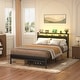 preview thumbnail 2 of 94, Farmhouse Wood Platform Bed Frame with Charged Station and LED Lights Black - Full
