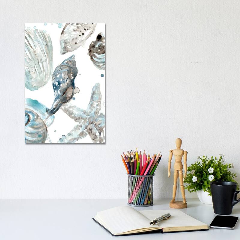 iCanvas "Cerulean Seashells III" by June Erica Vess Canvas Print - 12x8x0.75