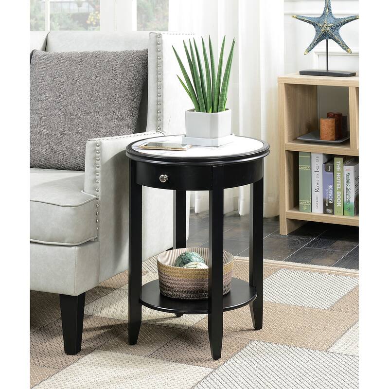 Convenience Concepts American Heritage Baldwin 1 Drawer End Table with Shelf