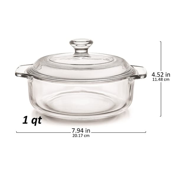 Libbey Baker's Basics 2-Piece Glass Casserole Baking Dish Set with Glass Covers