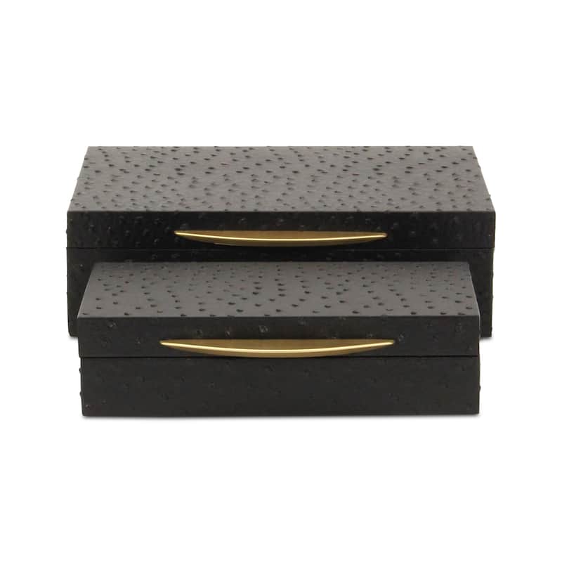 Canorus Faux Ostritch Pattern Rectangular Box Set