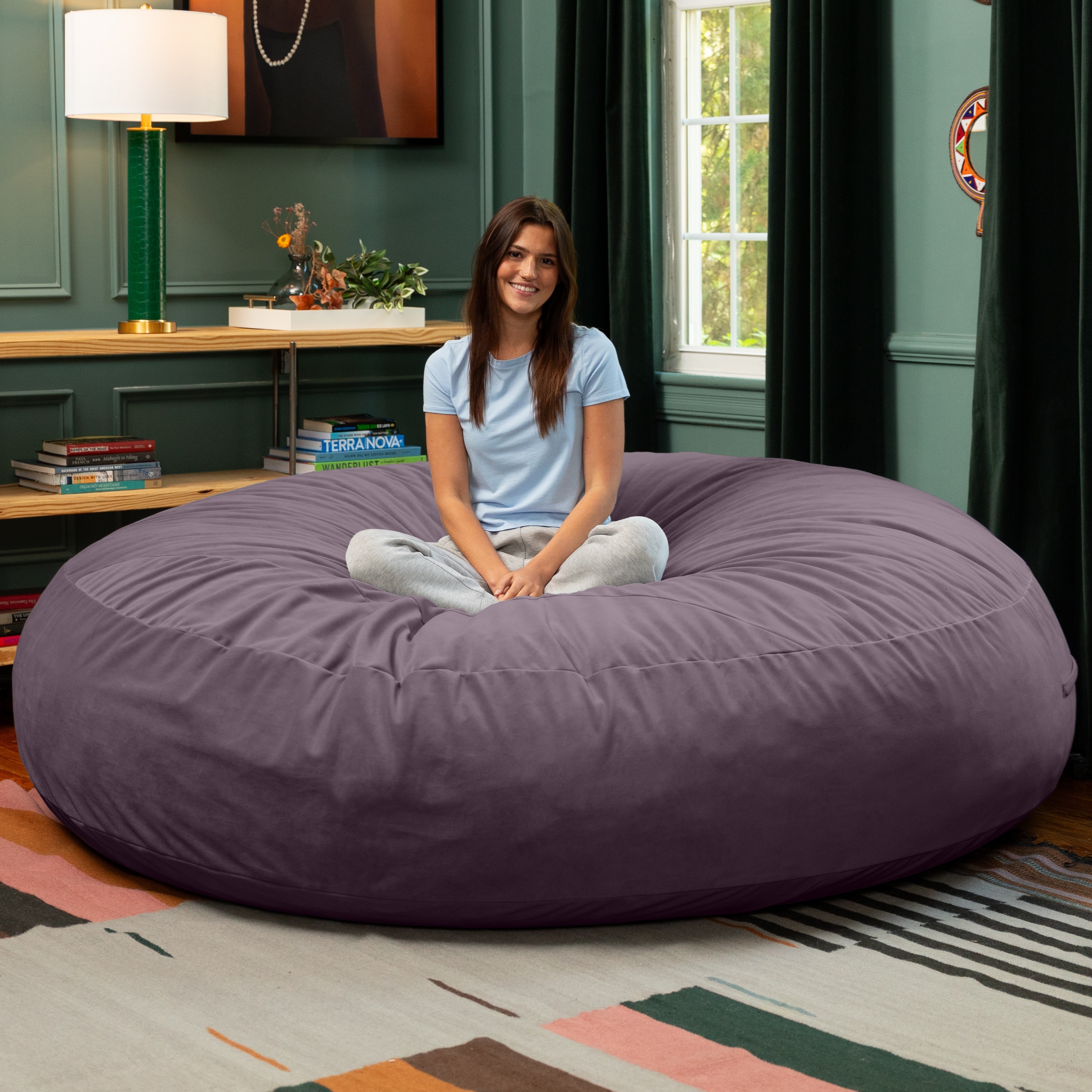 Jaxx Cocoon 7 Ft Giant Bean Bag Sofa and Lounger for Adults, Lush Velvet